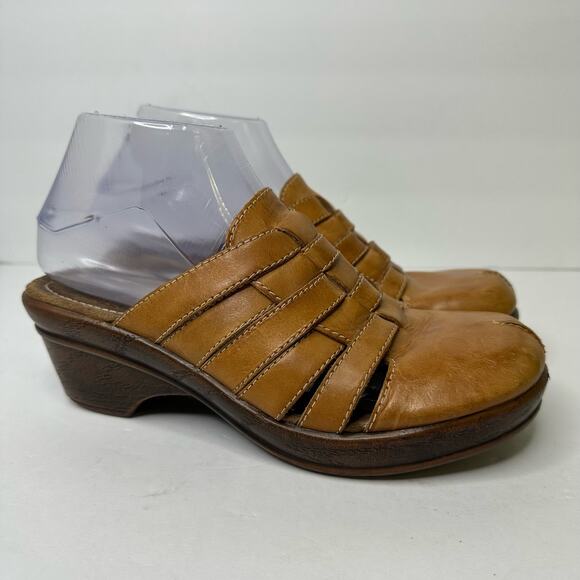 Dr Scholls Womens size 7.5 Brenna Leather Clog Mule Slip On Tan Air-Pillo - Picture 12 of 12